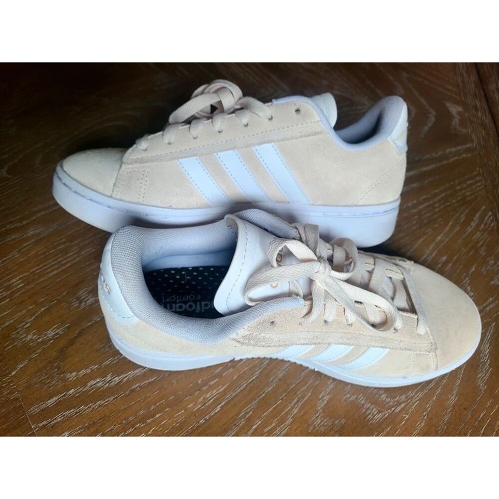 adidas Grand Court Alpha White Suede Sneakers Women's Size 7